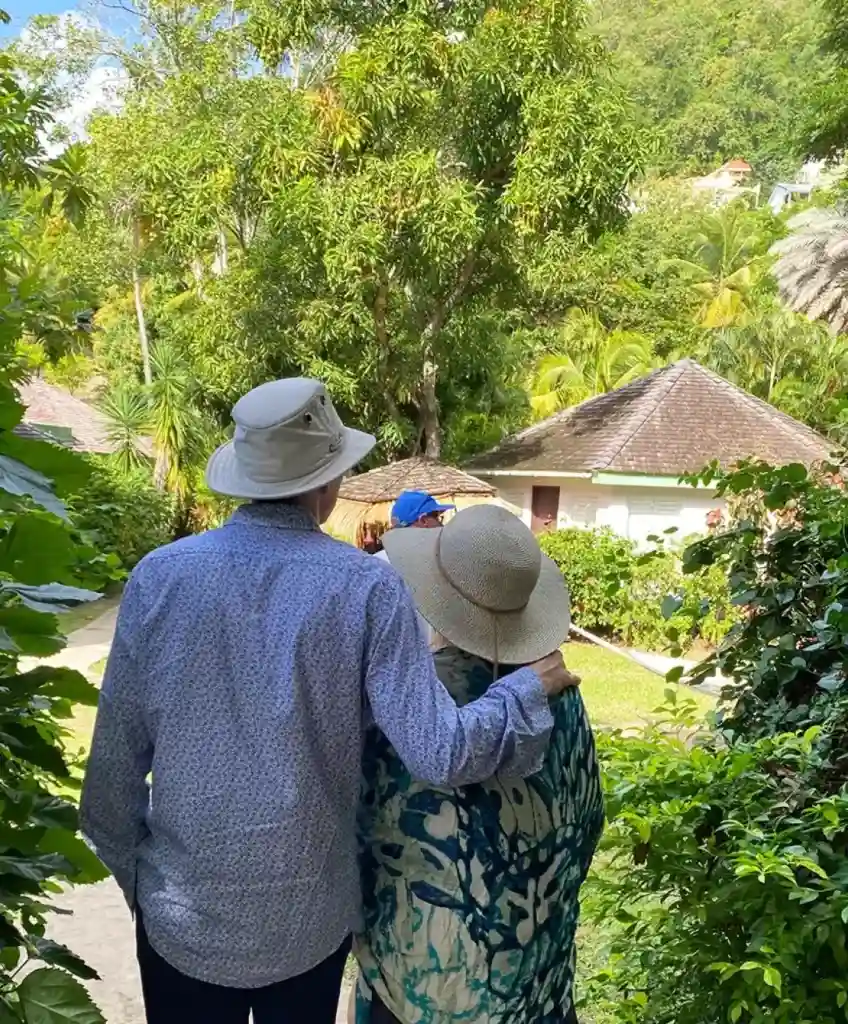 Guests enjoy peaceful greenery and private cottage | East Winds Luxury Resort Saint Lucia